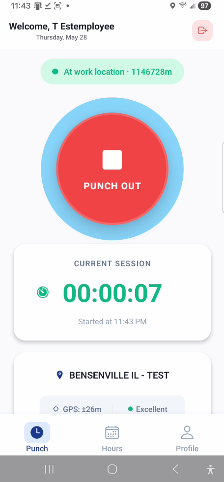Punched In Screen